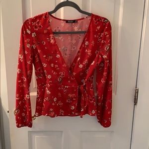 Beautiful red wrap top
